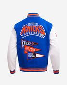 PRO STANDARD New York Knicks Retro Classic Rib Wool Varsity Jacket BNK6515779-ROR Blue 4