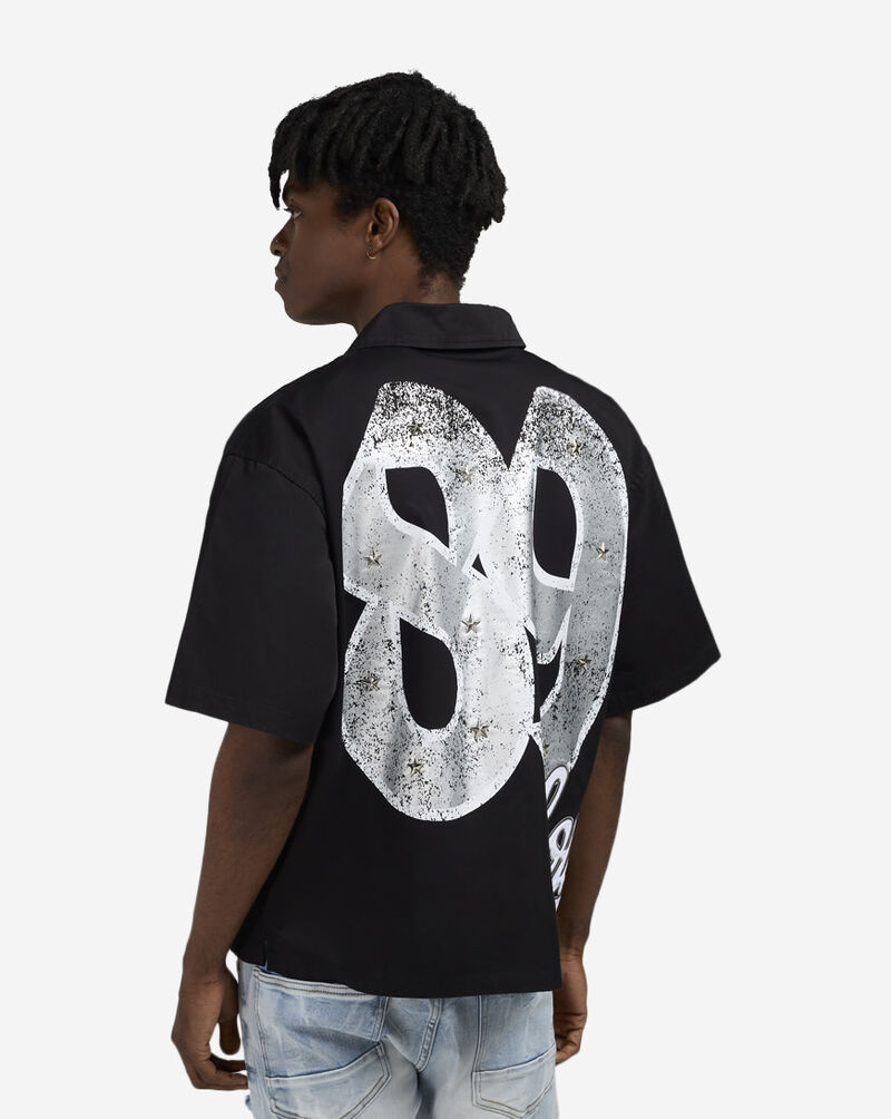 Smoke Rise Crop Wilds Short Sleeve Woven Shirt  WH25589SN-BLK Black 3