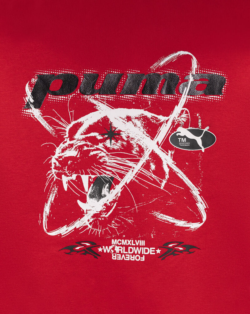 Puma Grade School Street X CTN Fleece Pullover Hoodie PFA25V9P-18998 Red 2