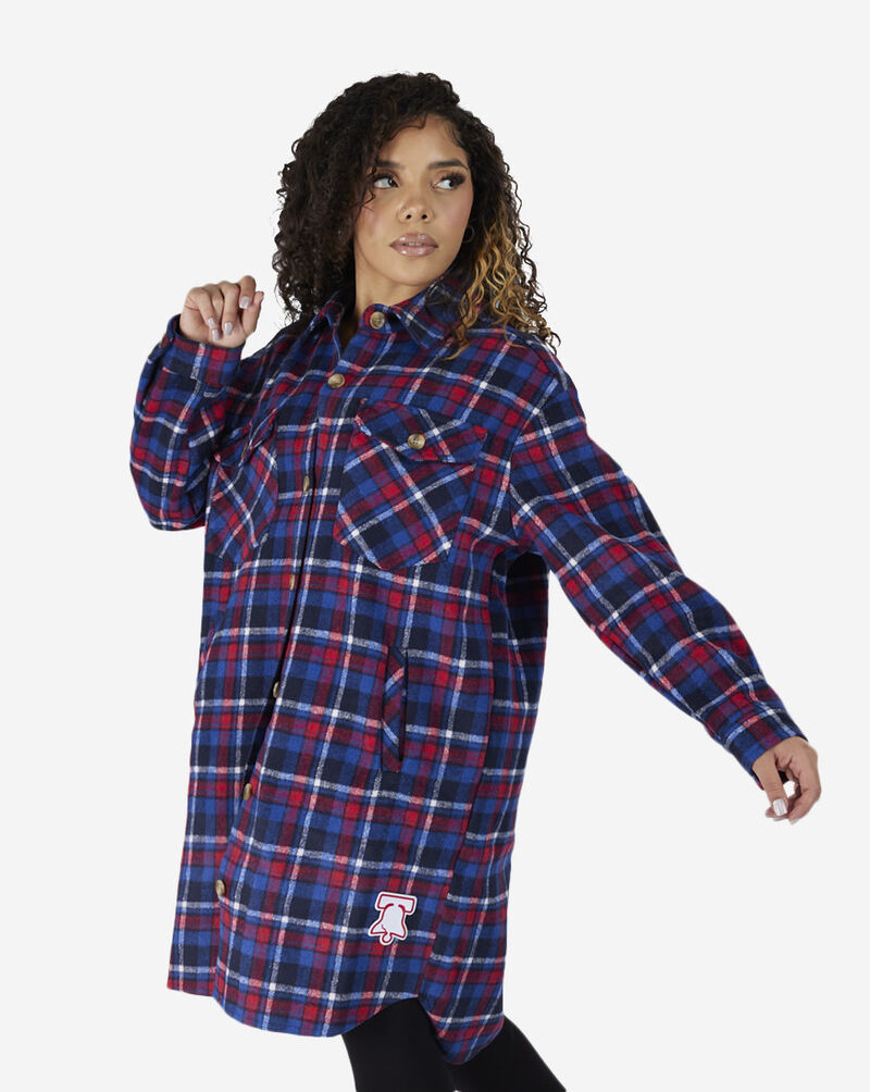 PRO STANDARD Philadelphia 76ers Plaid Shacket BP7U513533-RMR Blue 3