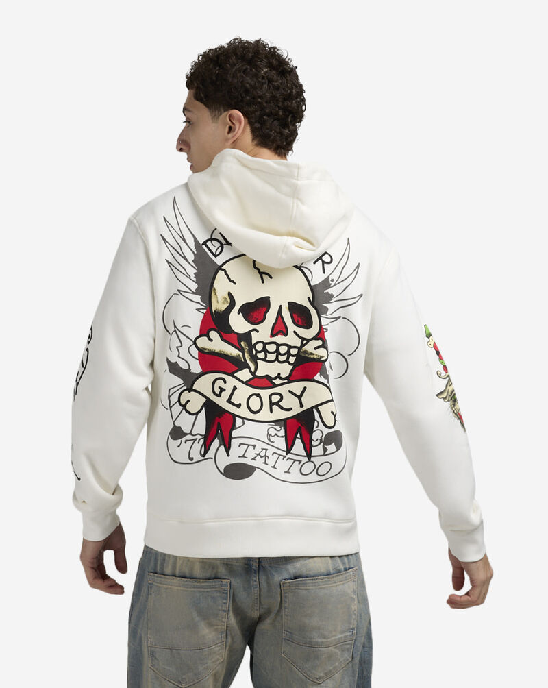 Ed Hardy Glory Skull Hoodie EHM1301-49-IVY White 2