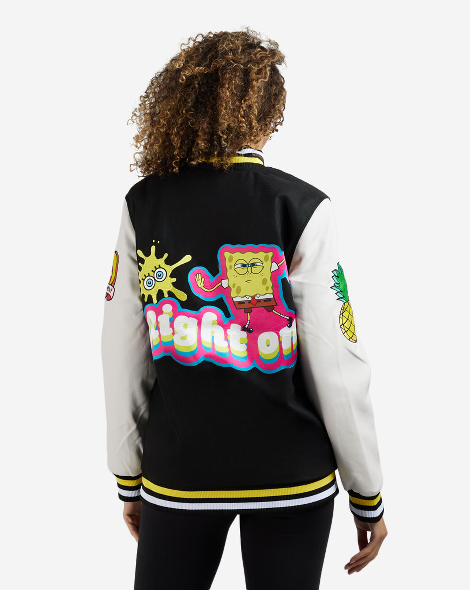 Shop MEMBERS ONLY Spongebob Varsity Jacket MNL190119 black SNIPES USA