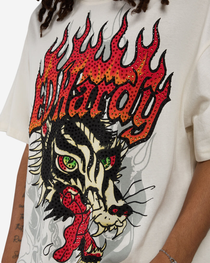 Shop Ed Hardy Wolf Head Tee EHM1101111RS-IVY cream | SNIPES USA