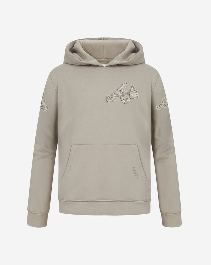 PRO STANDARD Big Boys' Atlanta Braves Neutral Fleece Pull Over Hoodie LABB5315037-TAU Beige 1