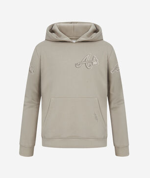 Big Boys' Atlanta Braves Neutral Fleece Pull Over Hoodie