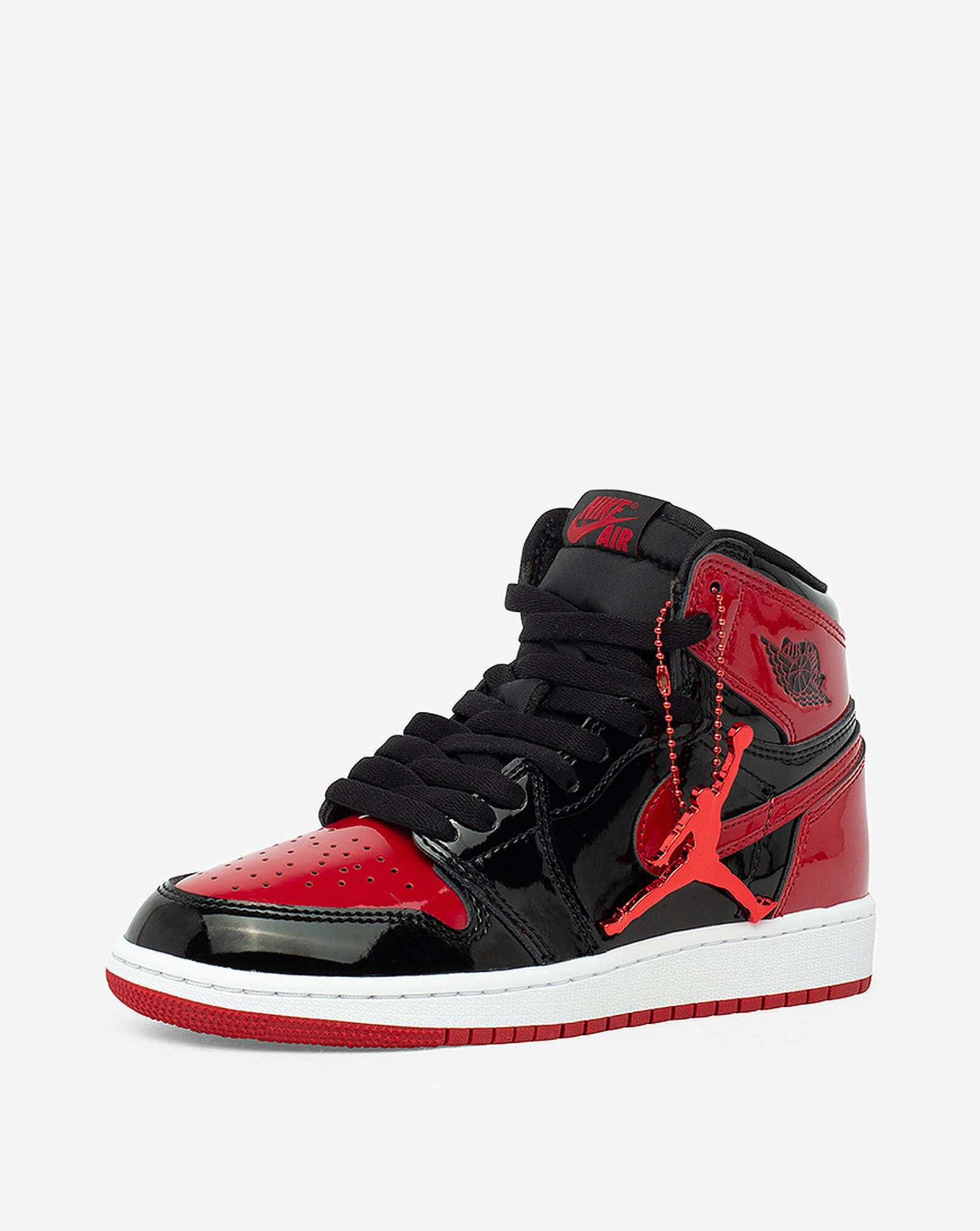 Shop Jordan Grade School Air Jordan 1 High "Patent Bred" 575441063 red