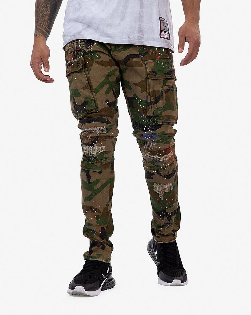 Smoke Rise Rip and Repair Cargo Pants Mens Clothes SNIPES USA