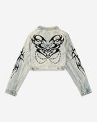 Smoke Rise Flocked Thorn Heart Denim Jacket RJJ26S401SN-SEVILLEBLUE Blue 3