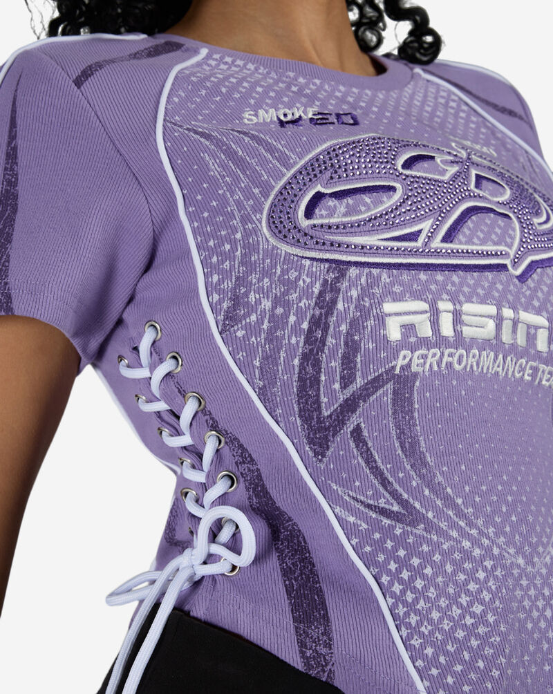 Smoke Rise Side Tie Lace Up Racer Tee RKT26S409SN-CHALKVIOLET Purple 3