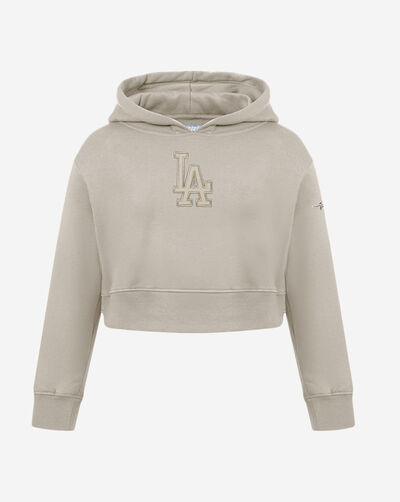 Big Girls' Los Angeles Dodgers Neutral Fleece Pull Over Hoodie