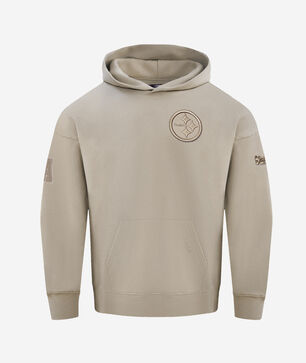 Pittsburgh Steelers Neutral Drop Shoulder Fleece Pull Over Hoodie