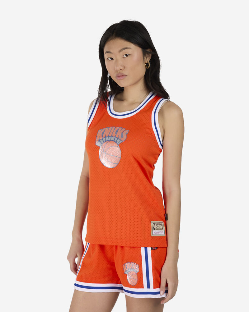 Mitchell  Ness New York Knicks NBA Glitter Swingman Jersey JY6844-NYKORAN Orange 1