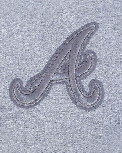 Atlanta Braves Neutral Drop Shoulder Fleece Pull Over Hoodie