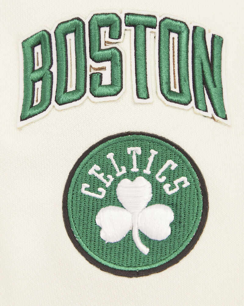 PRO STANDARD Boston Celtics Retro Classic Rib Cropped Fleece Pullover Hoodie BBCC515504-EKG cream 4