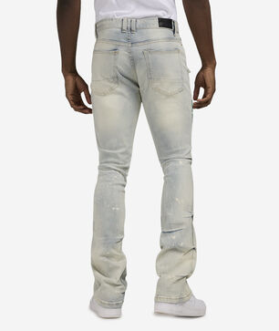 Stacked Flare Graphic Jeans