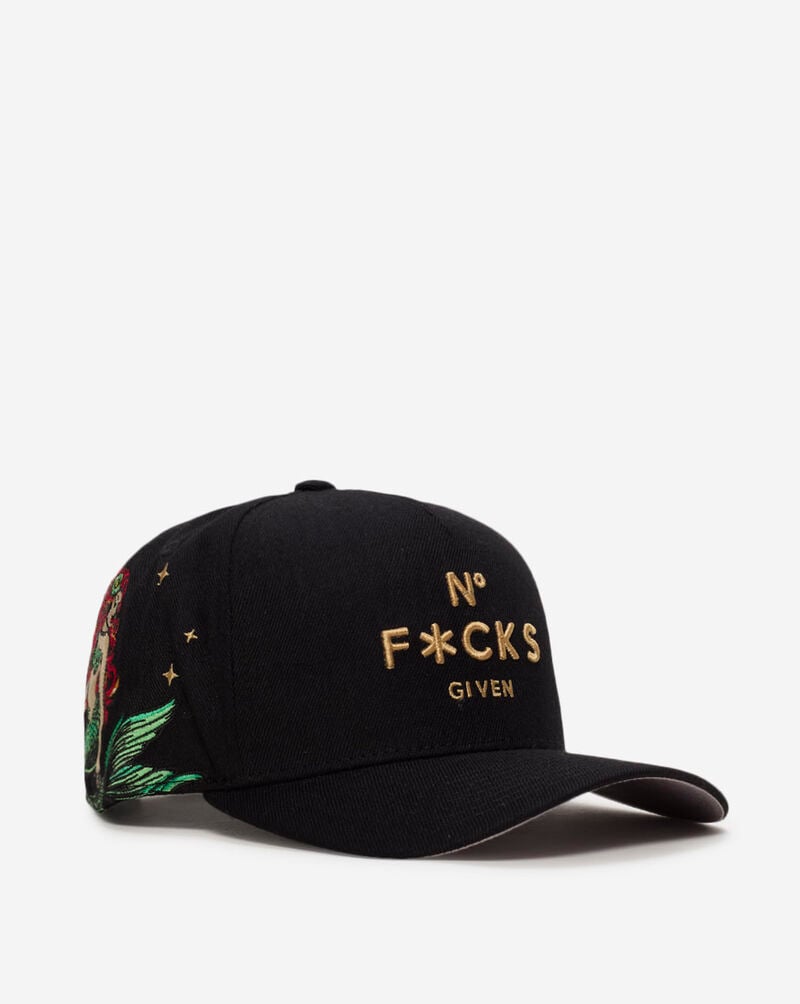 Field Grade No F's Given Sailor Wool Trucker Hat 1005630 Black 1