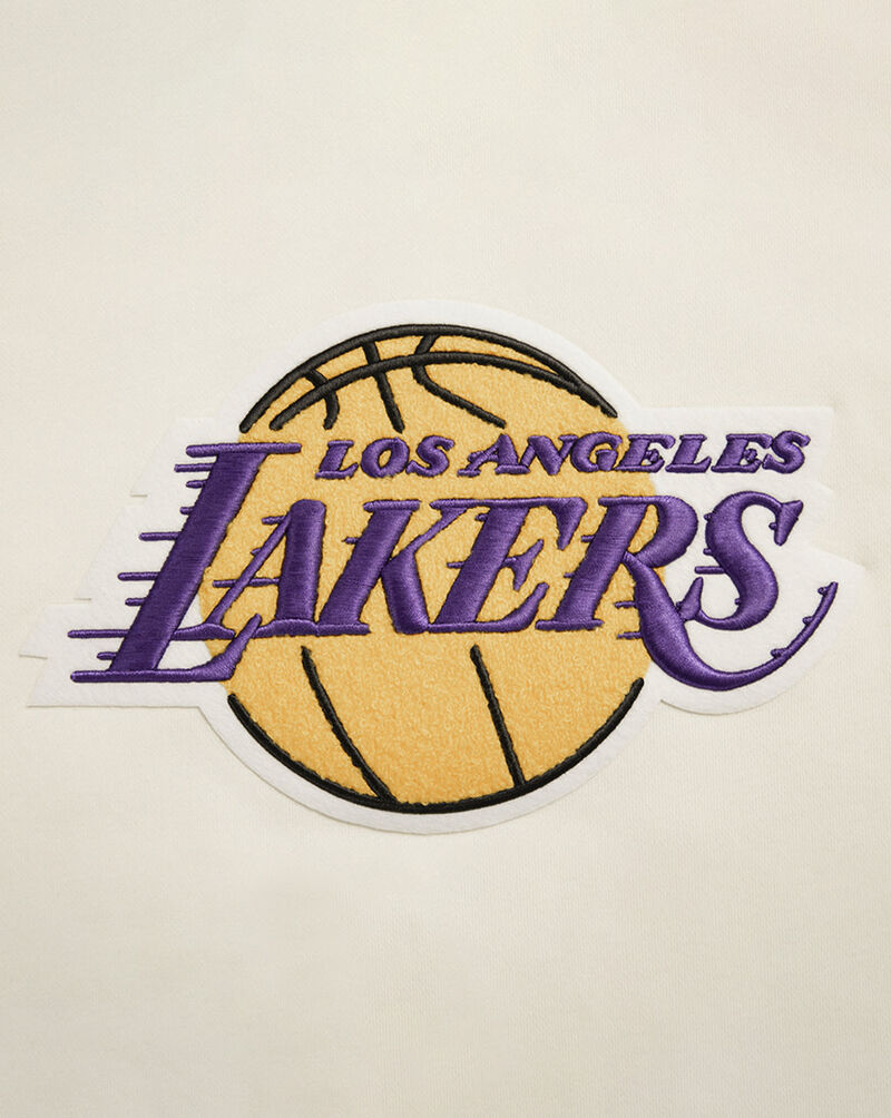 PRO STANDARD Los Angeles Lakers Retro Classic Fleece Cropped Pullover Hoodie BLLC56214-EPU cream 4