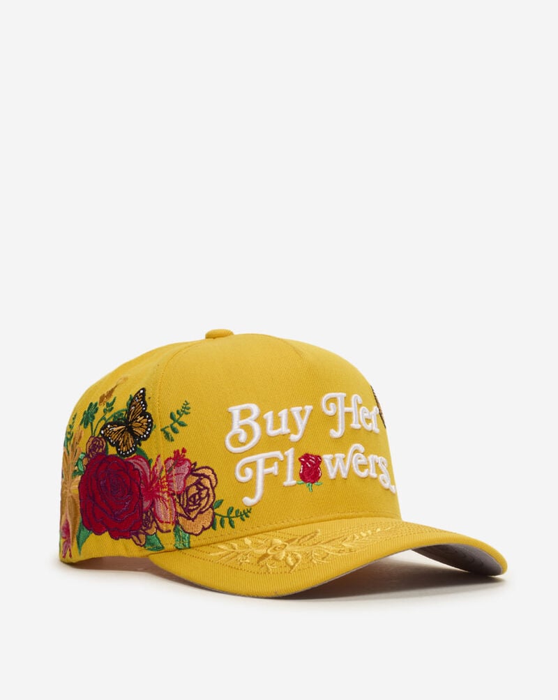 Field Grade Buy Her Flowers Full Wool Acrylic Trucker Hat 1006394 Yellow 1