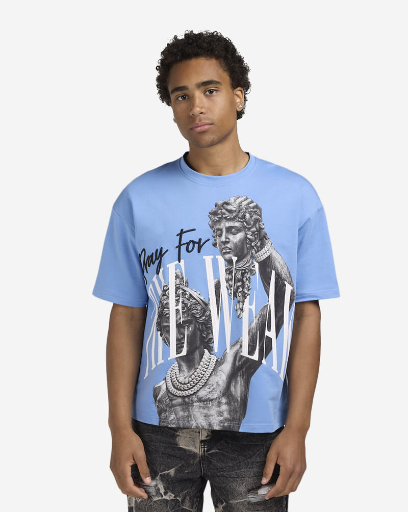 STREETZ IS WATCHIN Pray For The Weak Cropped Tee SWCT5212SP-BLU Blue 1