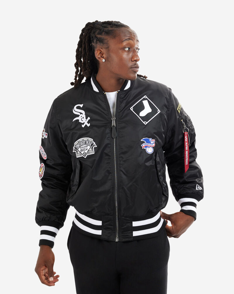 New Era Chicago White Sox Alpha Industries MA-1 Bomber Jacket 13026035 Black 1