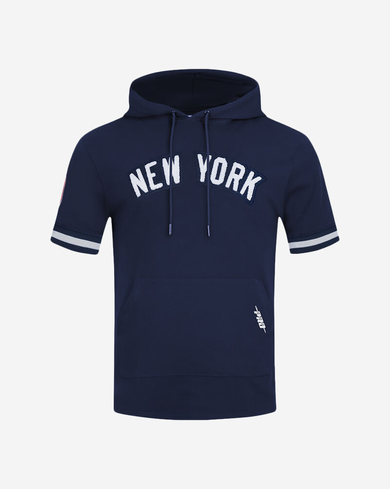 PRO STANDARD New York Yankees Classic Chenille Double Knit Short Sleeve Pull Over Hoodie  LNY135085-MDN Blue 1