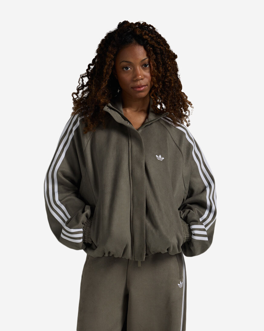 Shop adidas Adilenium Season 6 Faux Suede Track Top LH1923 green