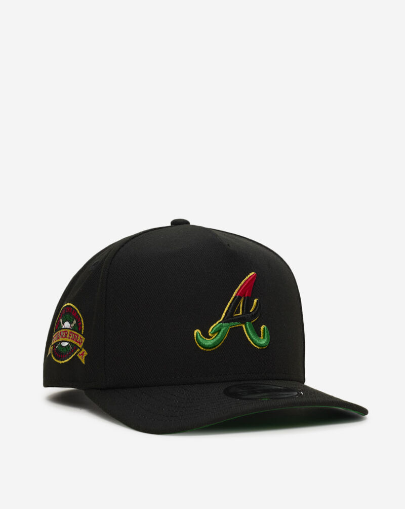 New Era 9Fifty A-Frame Atlanta Braves BHM Snapback Hat 70919352 Black 1