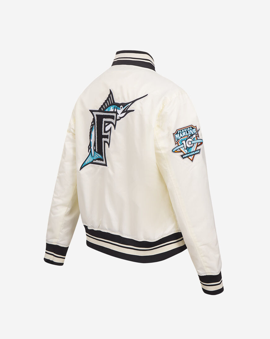 Chalk Line 90s FLORIDA MARLINS スタジャン Logo Embroidery 90's Florida Marlins Gray Satin Jacket