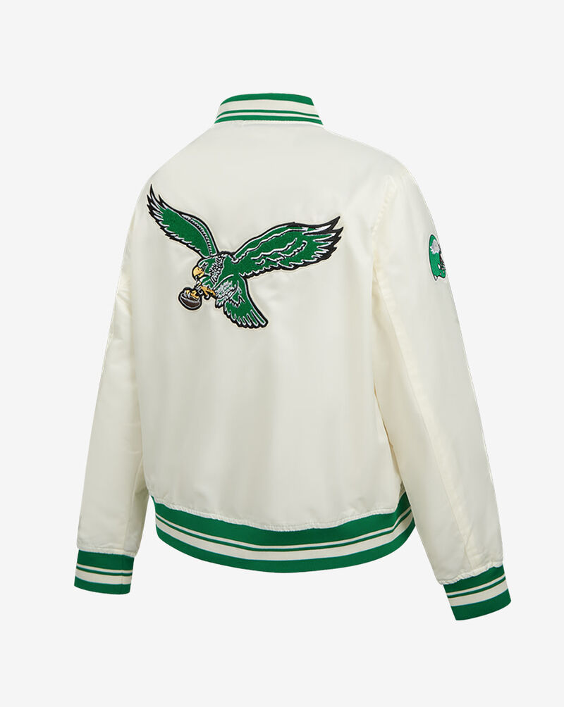 PRO STANDARD Philadelphia Eagles Retro Classic Rib Satin Jacket FPEU44148-EKG cream 4