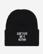 Don't Ask Me Black Cuff Beanie