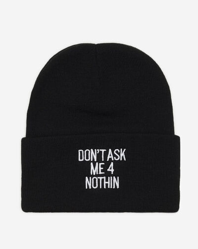 Don't Ask Me Black Cuff Beanie
