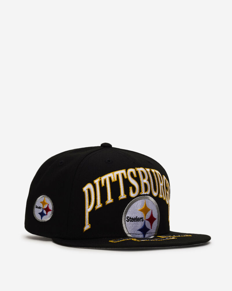 New Era 59Fifty Pittsburgh Steelers Oversized Script Fitted Hat 60693597 Black 1