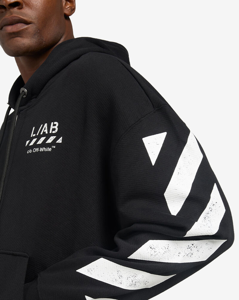 L/AB c/o Off-White L/AB Diagonal Full Zip Hoodie 44LABF26K050-001 Black 3