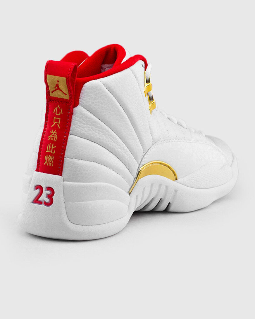 retro 12 white red gold