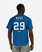 Mitchell  Ness Homestead Grays James Wood Authentic Batting Practice Pinstripes Jersey JY19303-HGRCBWH Blue 2