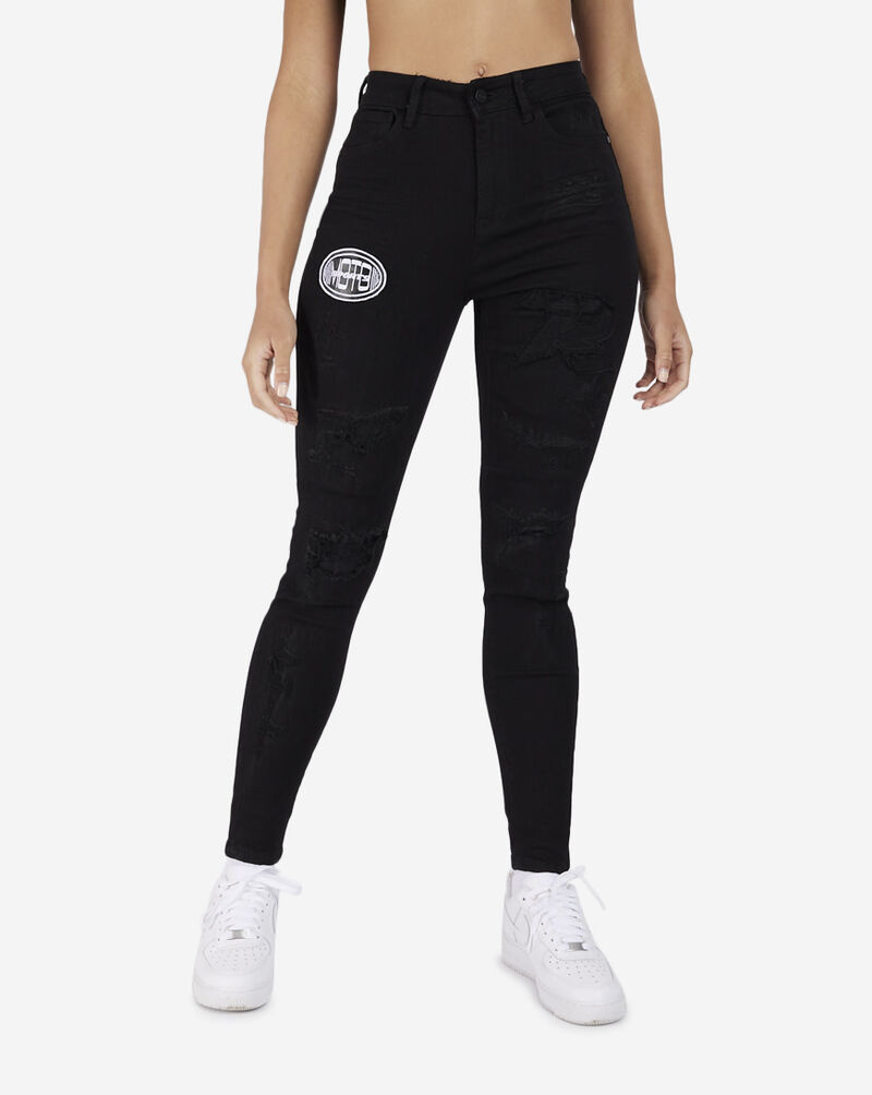 Smoke Rise Racing Skinny Jeans AP23510SN-DEE Black 1