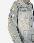 Cut Sewn Rip Off Leather Applique Denim Jacket