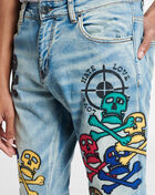 Crysp Denim Skull Patch Jeans DEC010-IND Blue 3