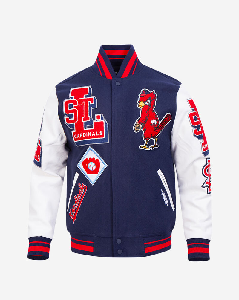 PRO STANDARD St. Louis Cardinals Mashup Rib Wool Varsity Jacket LSC633503-MRM Blue 1
