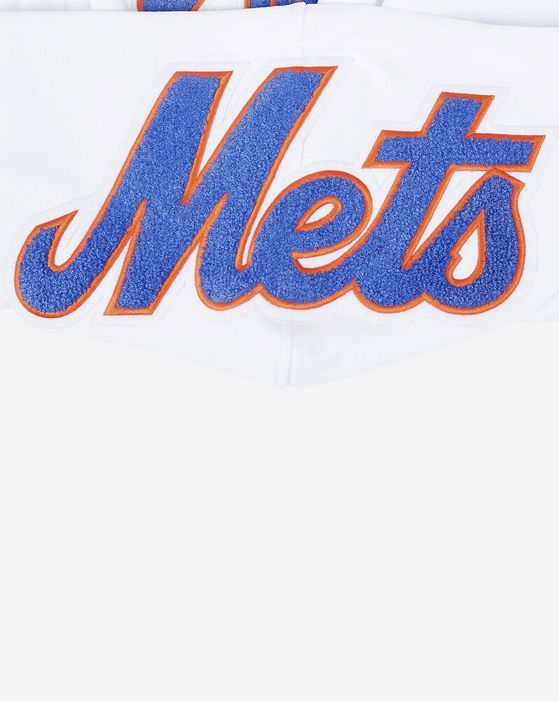 PRO STANDARD New York Mets Classic Chenille Double Knit Pull Over Hoodie  LNM531580-WHT White 4