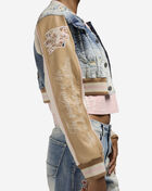 Denim Cropped Tapestry Jacket