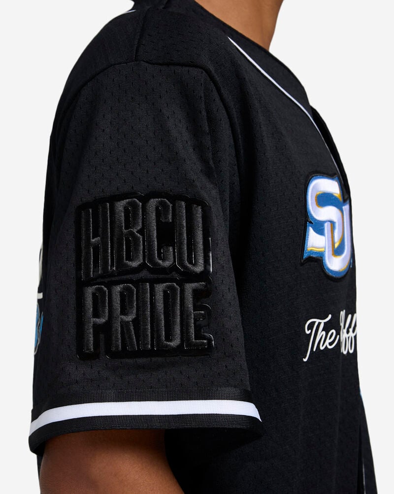 PRO STANDARD Southern University Vintage Varsity Mesh Button Down Shirt CSU171923-BLK Black 3