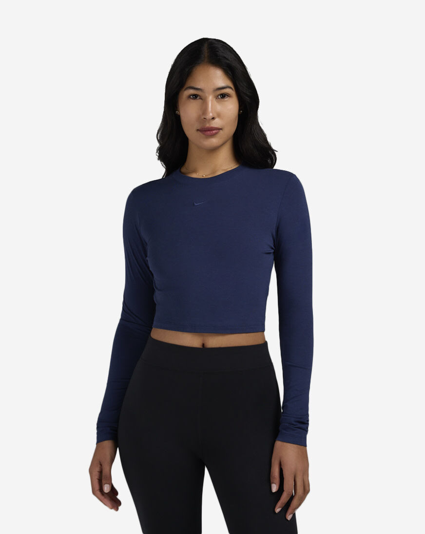 Shop Nike NSW Chill Knit Slim Long-Sleeve Cropped Top HF5322-410