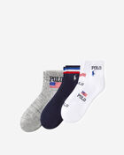 Polo Ralph Lauren Polo USA Quarter 3Pk Socks (L) 824556PK-991 Multi 1
