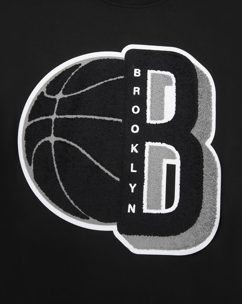 PRO STANDARD Brooklyn Nets Mash Up Rib Fleece Crewneck BBN5515678-BGY Black 2