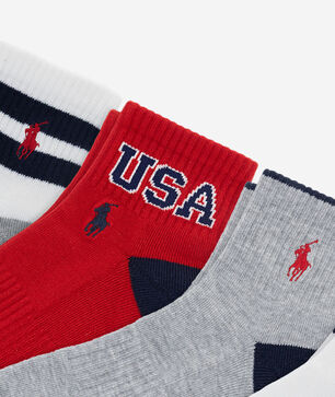 USA 6Pk Quarter Socks (L)