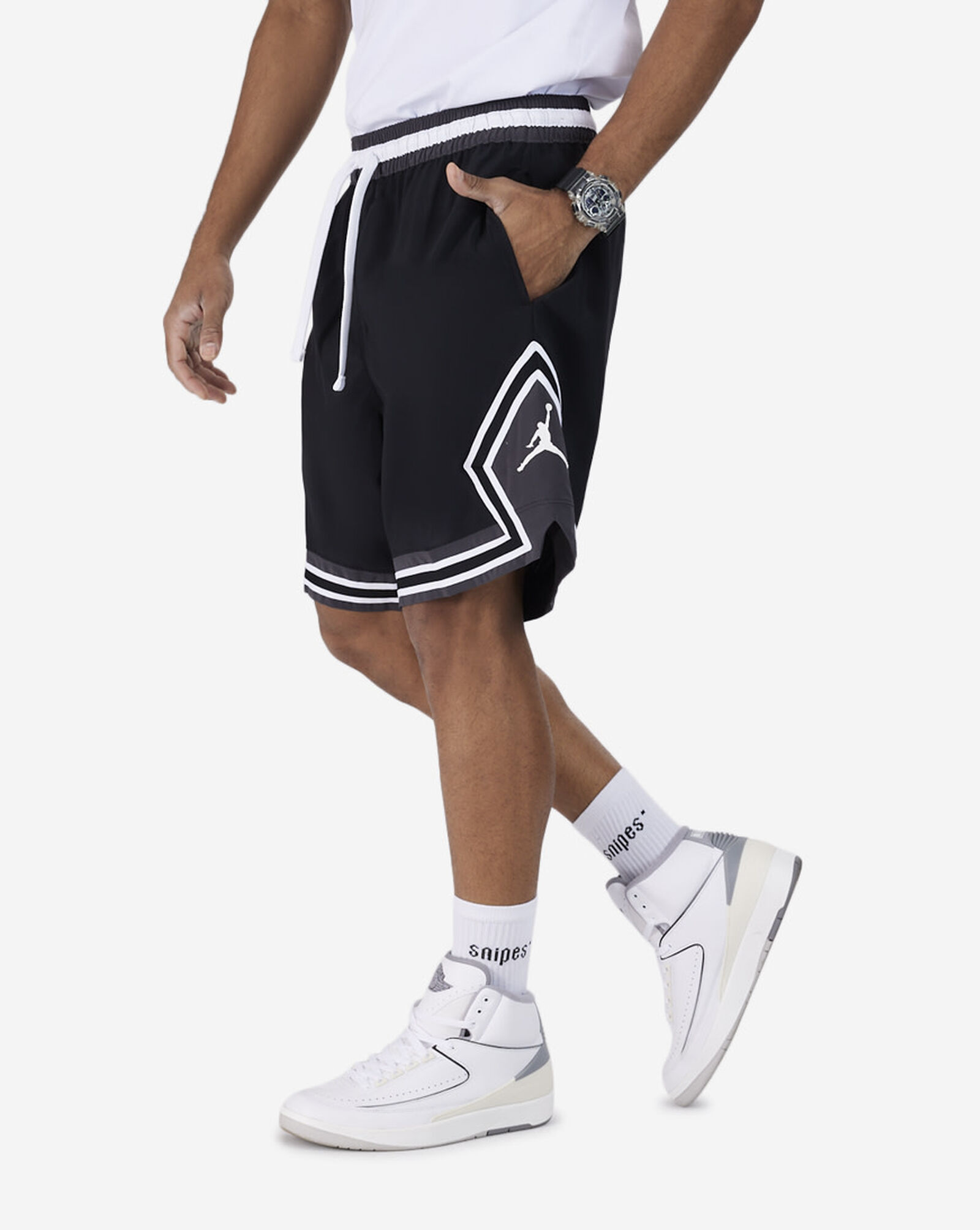 all white jordan shorts