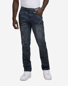 Decibel Distressed Oil Stained 5-Pocket Jeans DECWB456-BLU Blue 1