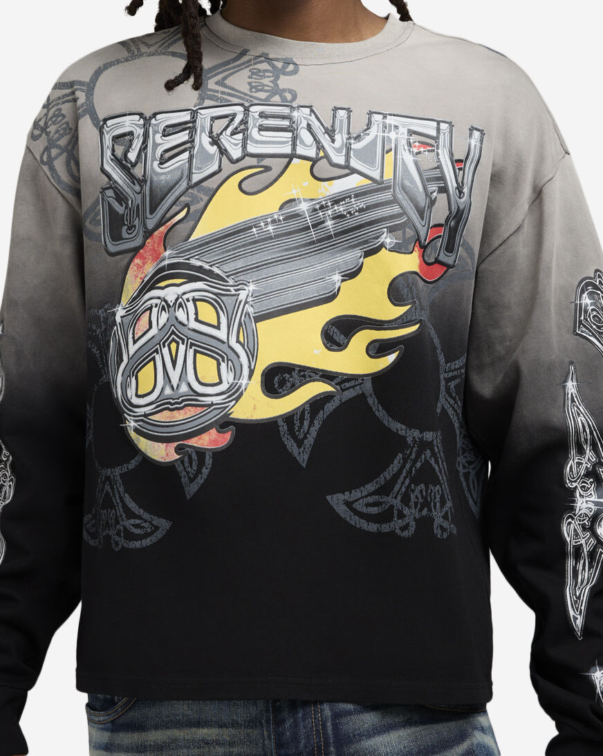 Shop Smoke Rise Serenity Long Sleeve Tee KT25662SN-BLK black