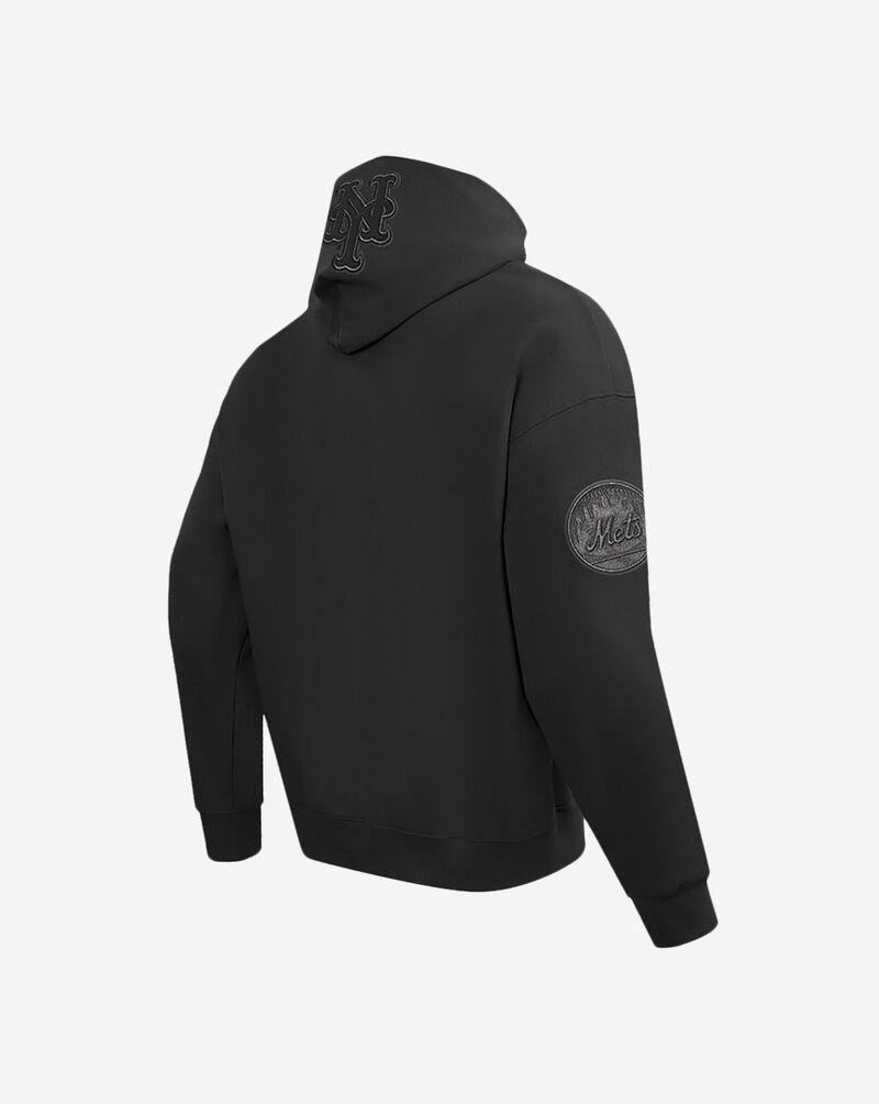 PRO STANDARD New York Mets Neutral Drop Shoulder Fleece Pull Over Hoodie  LNM5311666-BLK Black 3